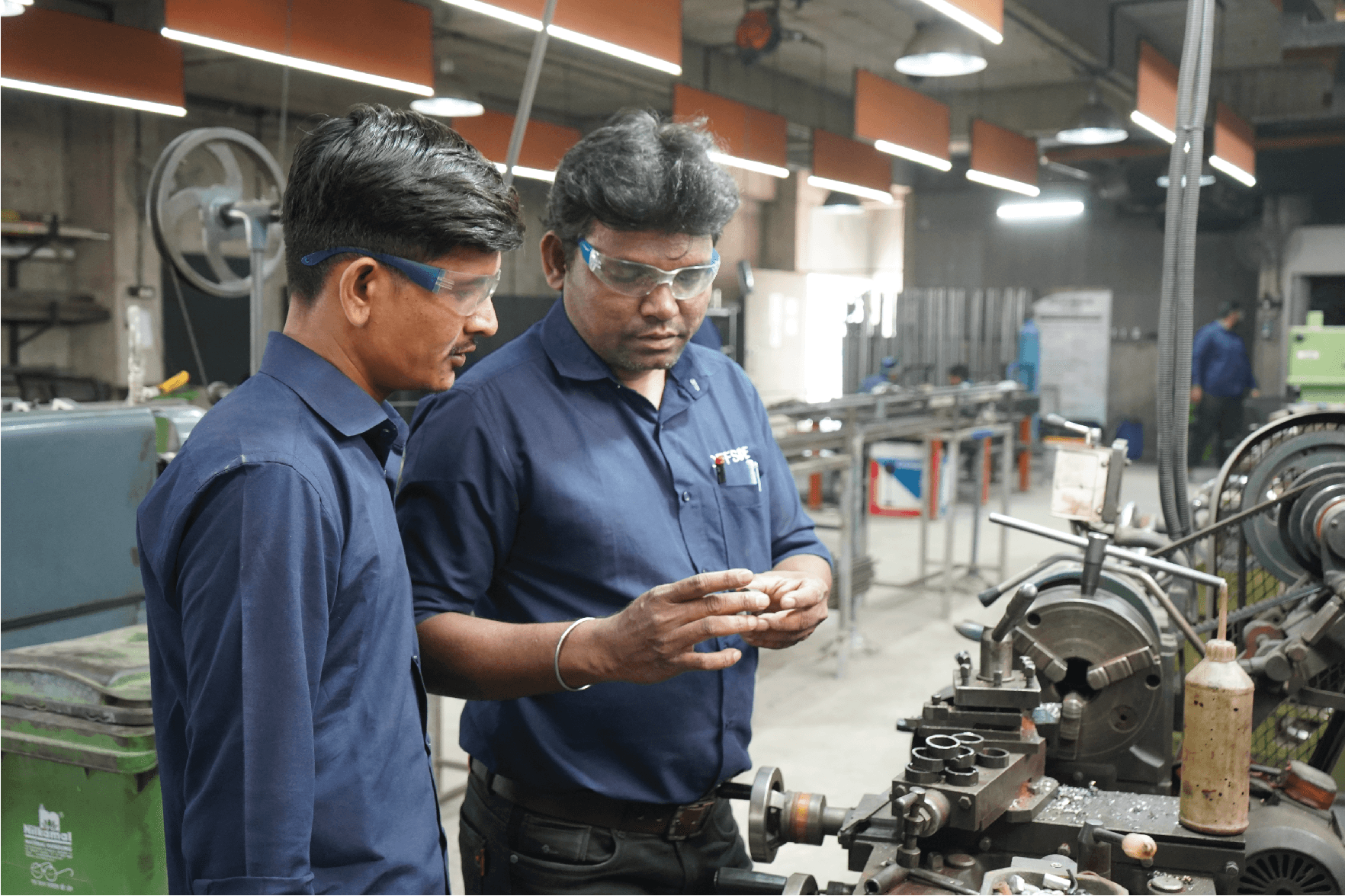 Metal fabrication engineers in workshop quality check, Gujarat
