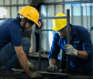 Structural steel installation fabrication teamwork